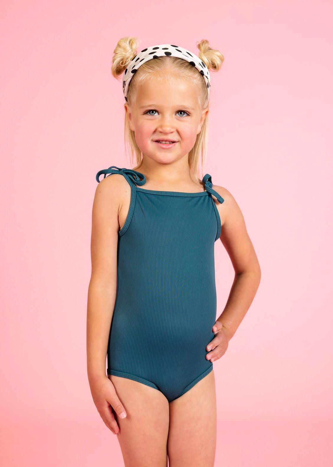 Ribbed Midnight Teal | Mini Simply One-Piece – Kortni Jeane