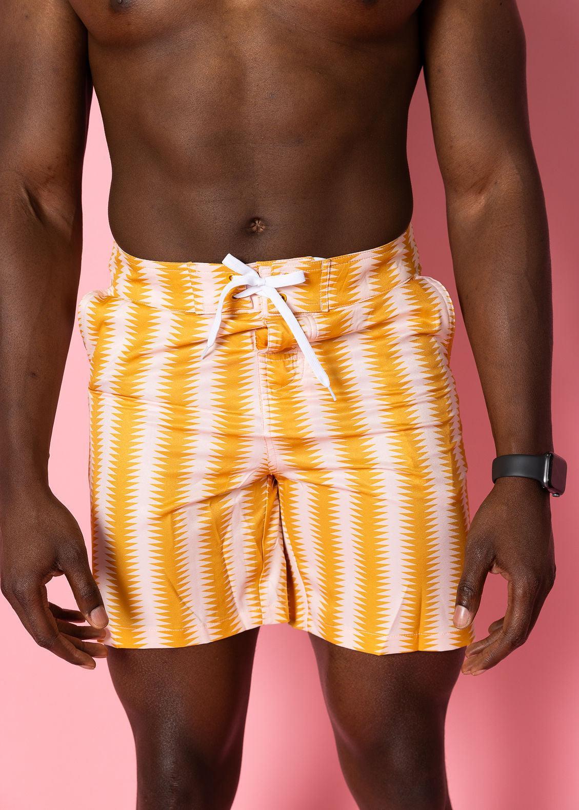 Vintage Triangles Men's Swim Trunks - Main Image