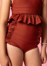 Teen Girl High-Waisted Swimsuit Bottoms - Amber Brown