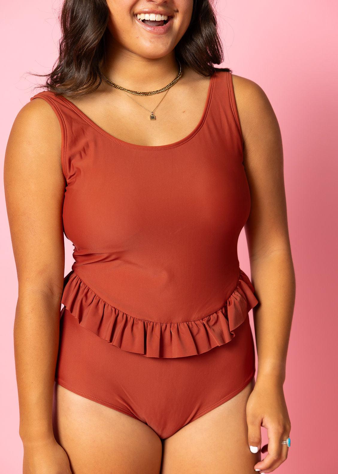 One-Piece Swimsuit - Amber Brown