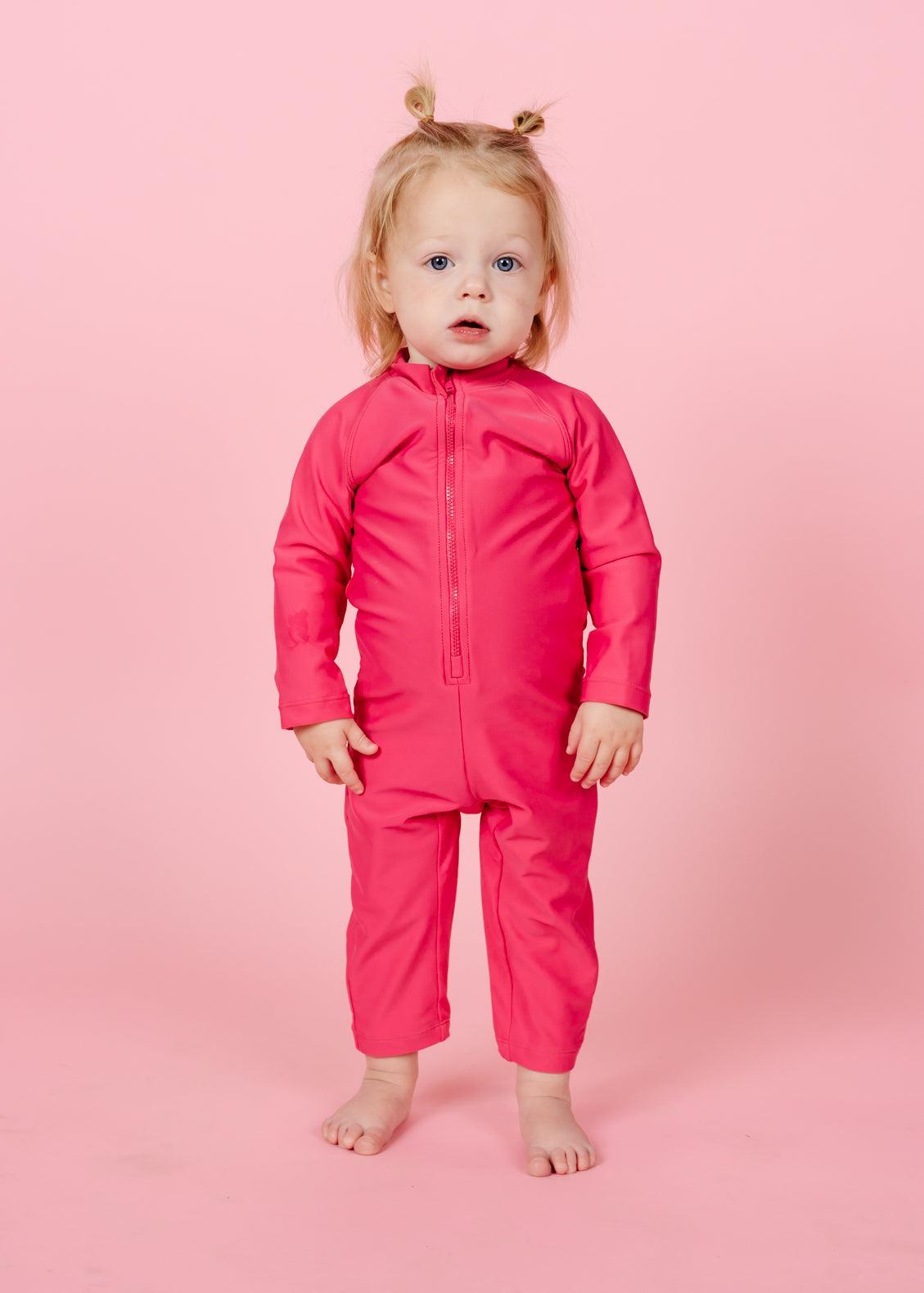 Pink Raspberry Baby Rashguard One-Piece (Unisex)