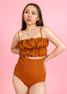 High-Waisted Swimsuit Bottom - Ribbed Caramel