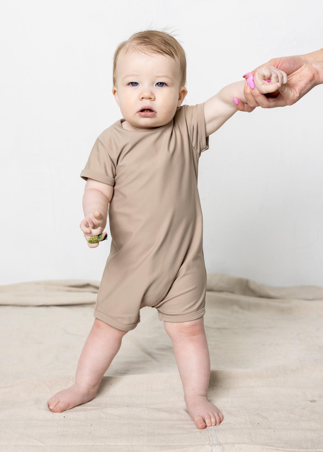 Baby Shorties Rashguard (Unisex) | Taupe - Kortni Jeane