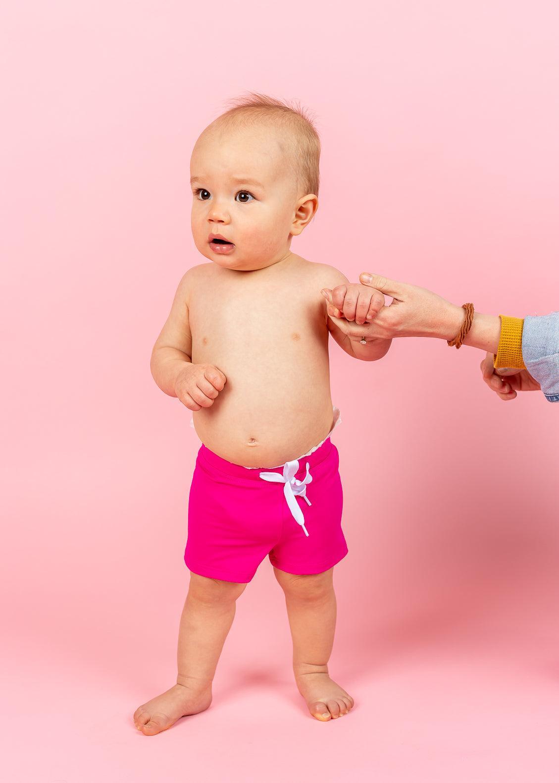Baby Boy Euro Swim Shorts | Kortni Jeane | Mix N’ Match Swimsuits 6M / Bold Fuchsia