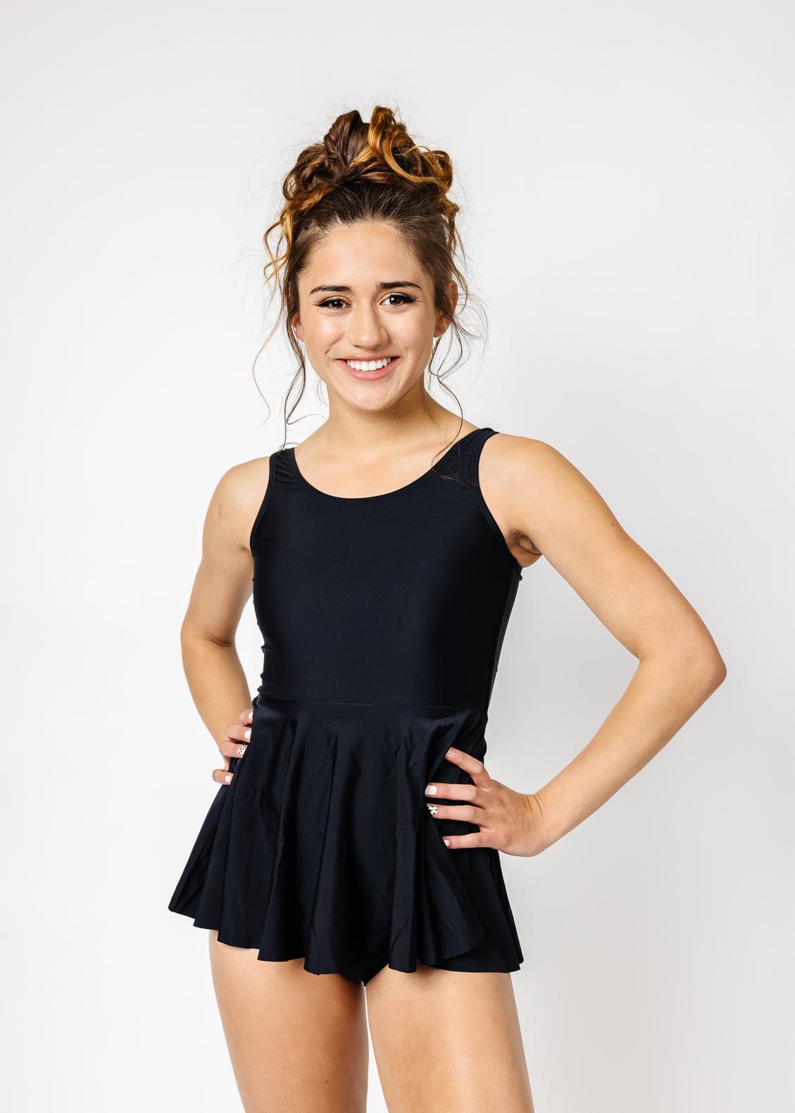 Youth Skirted One-Piece | Black