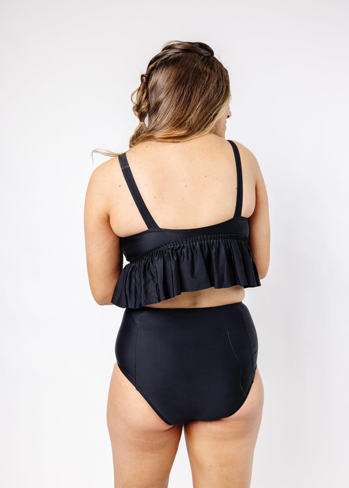 High-Waisted Swimsuit Bottom - Black