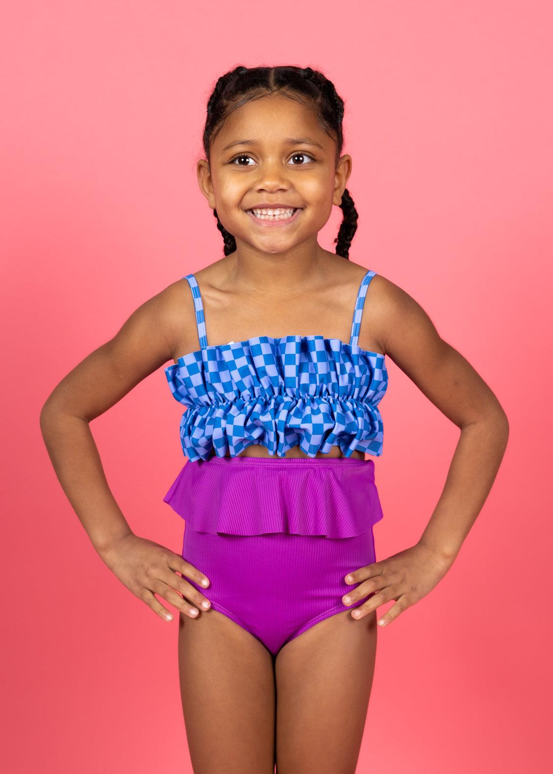 Mini Peplum Bottoms Ribbed Purple