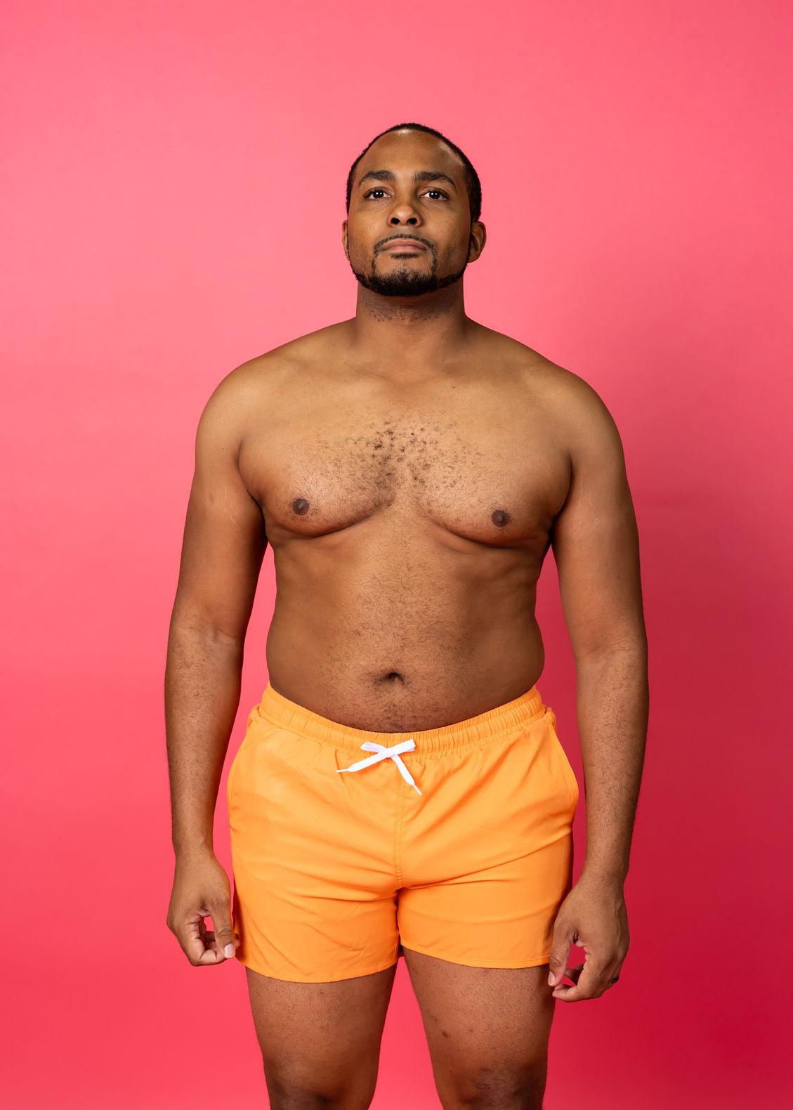 Men's Retro Shorties | Ribbed Flaming Orange - Kortni Jeane