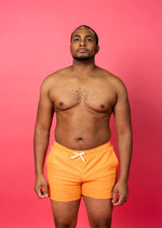 Men's Retro Shorties | Ribbed Flaming Orange - Kortni Jeane