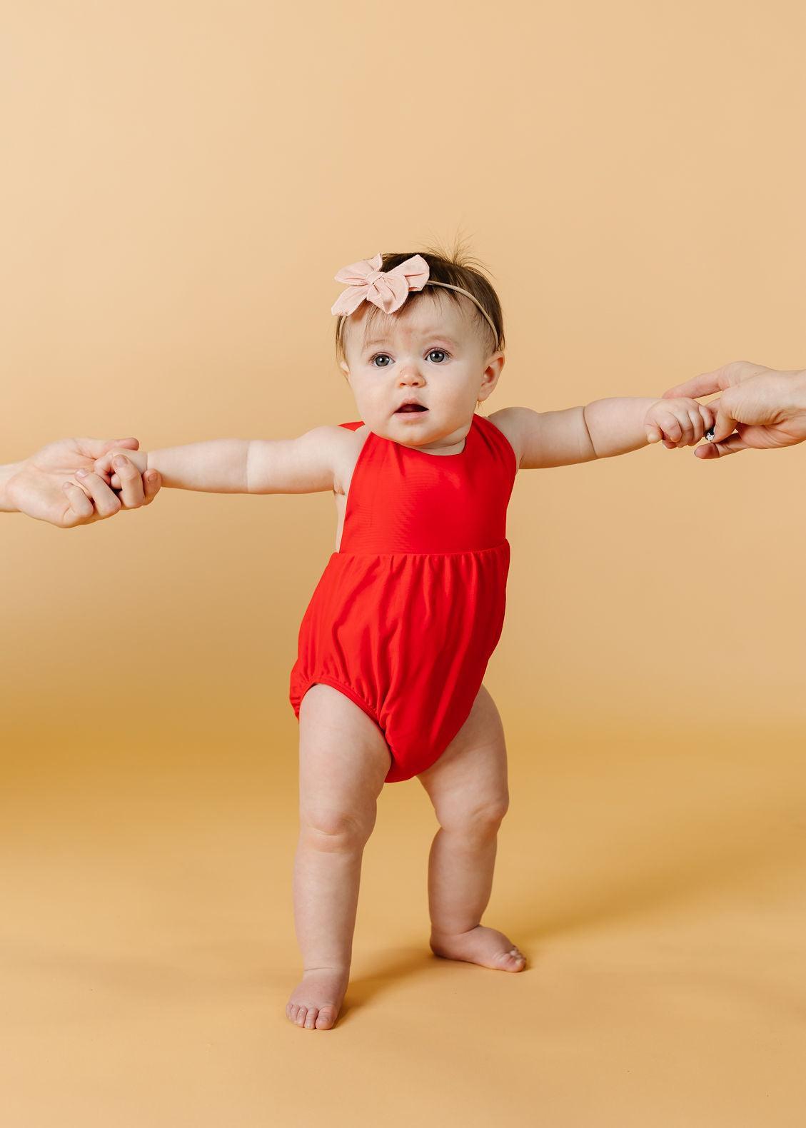 Baby Girl One-Piece Swimsuit - Lipstick Red