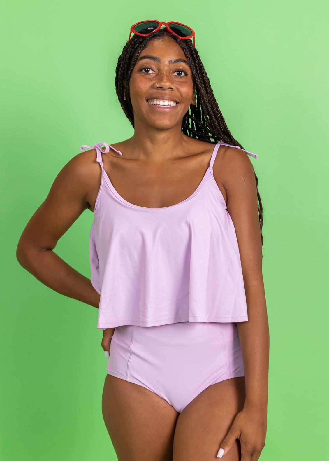 Crop Top Swimsuit - Just Lilac