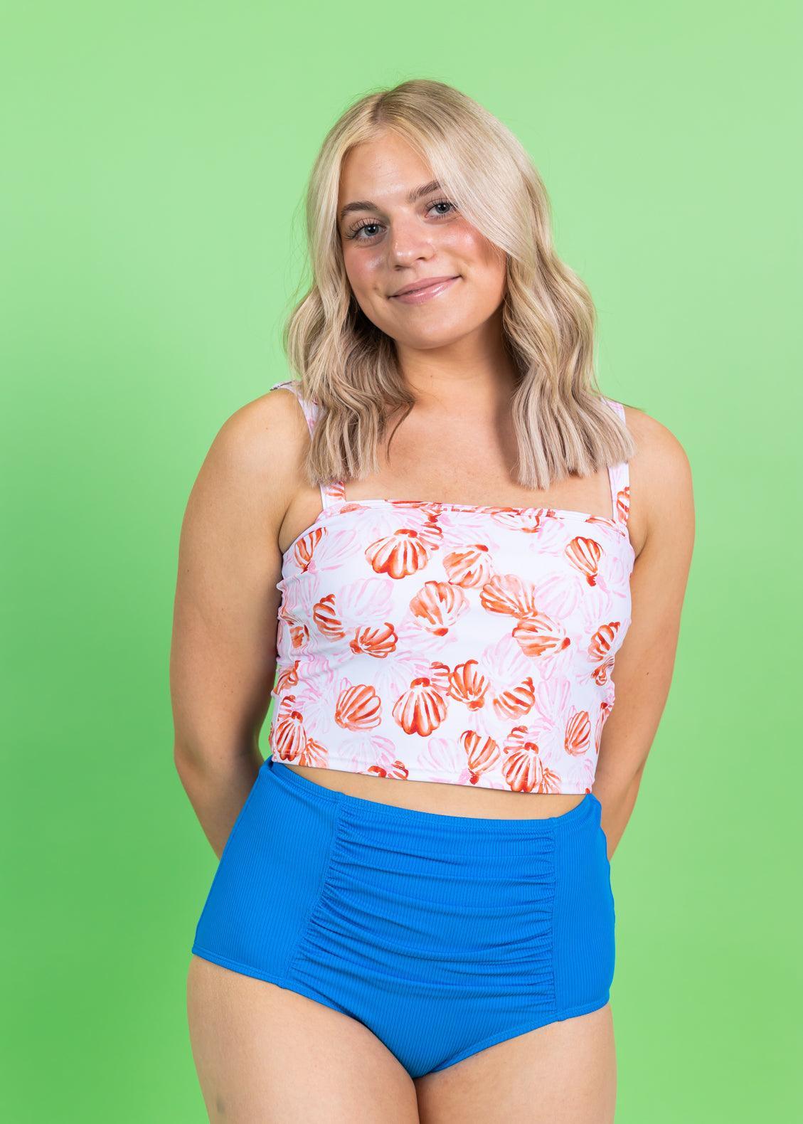 Crop Top Swimsuit - Painted Clams