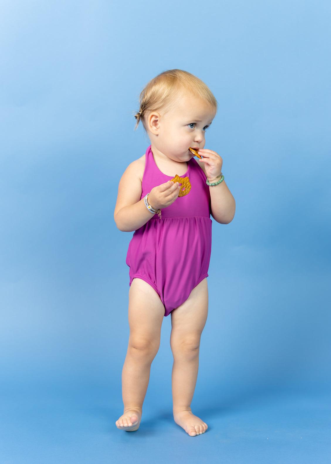Baby Girl One-Piece Swimsuit - Berry
