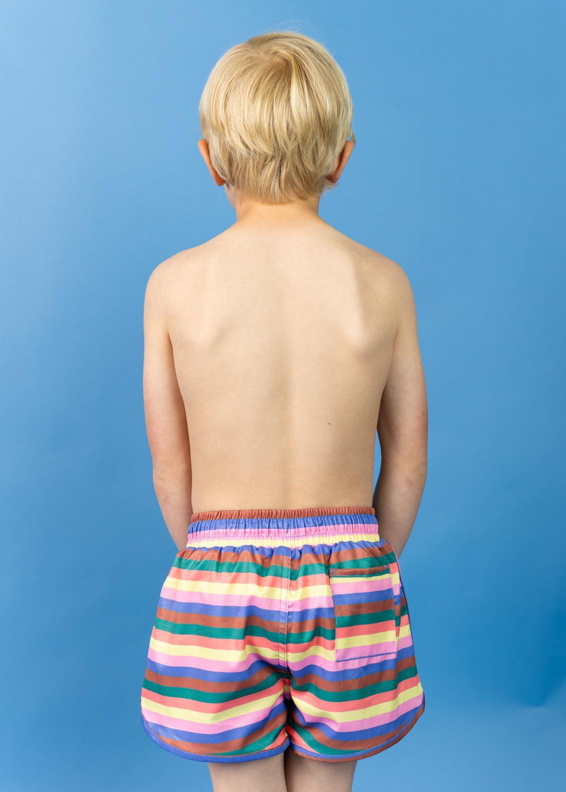 Boys Swimsuit - Shorts - Retro Stripe