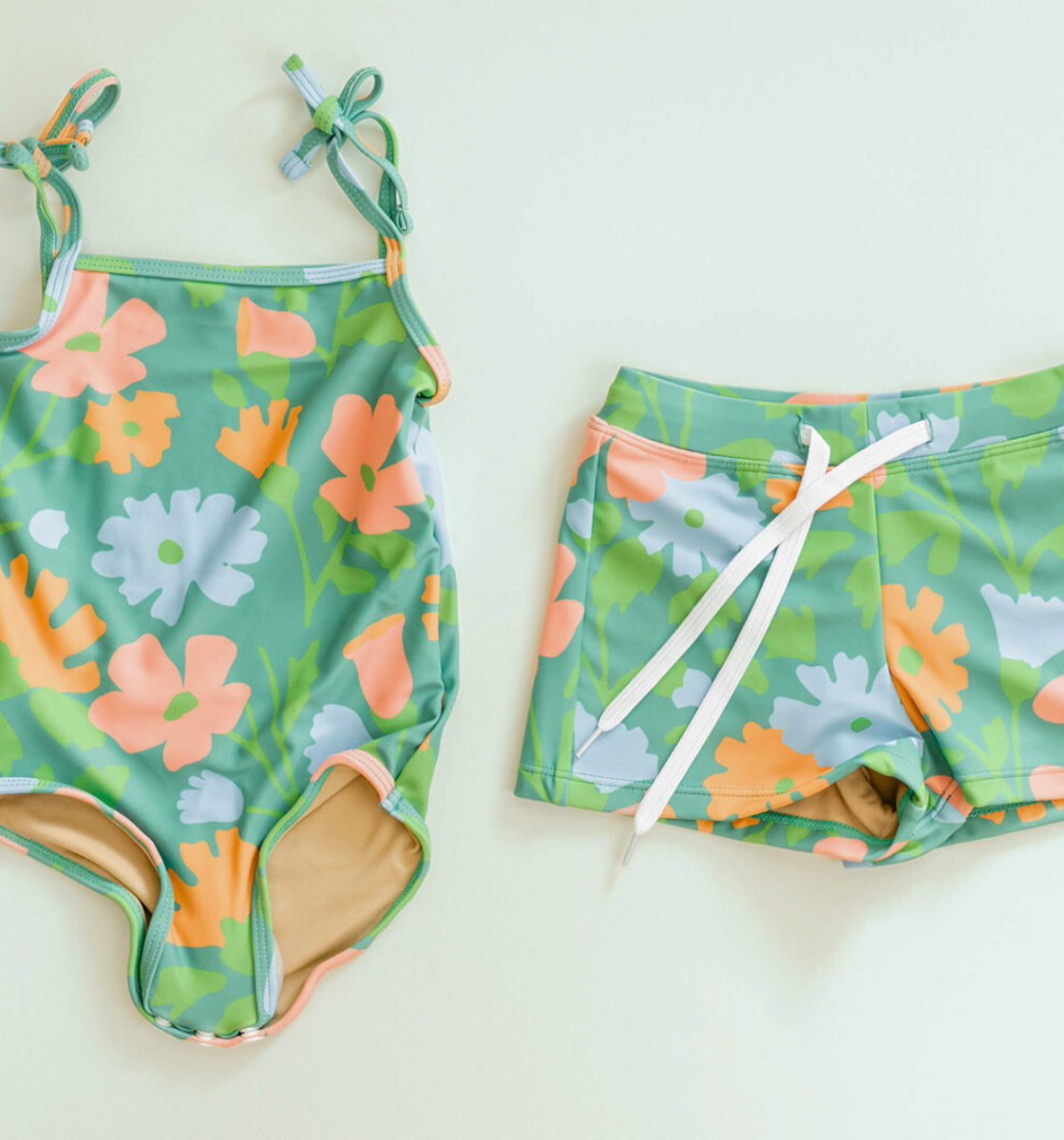 baby swimsuits in big bloom print collection image