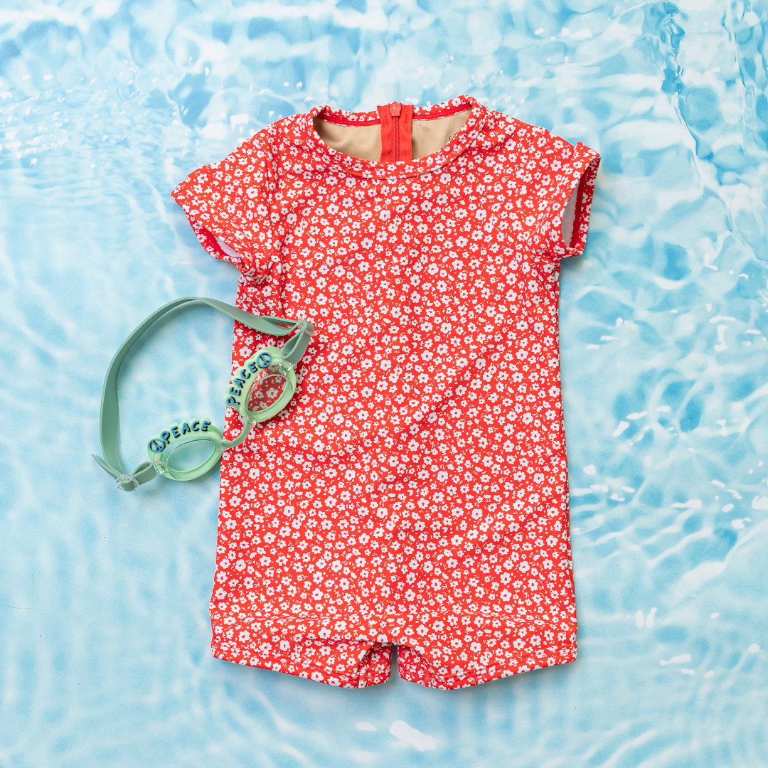 baby swimsuits in big bloom print collection image