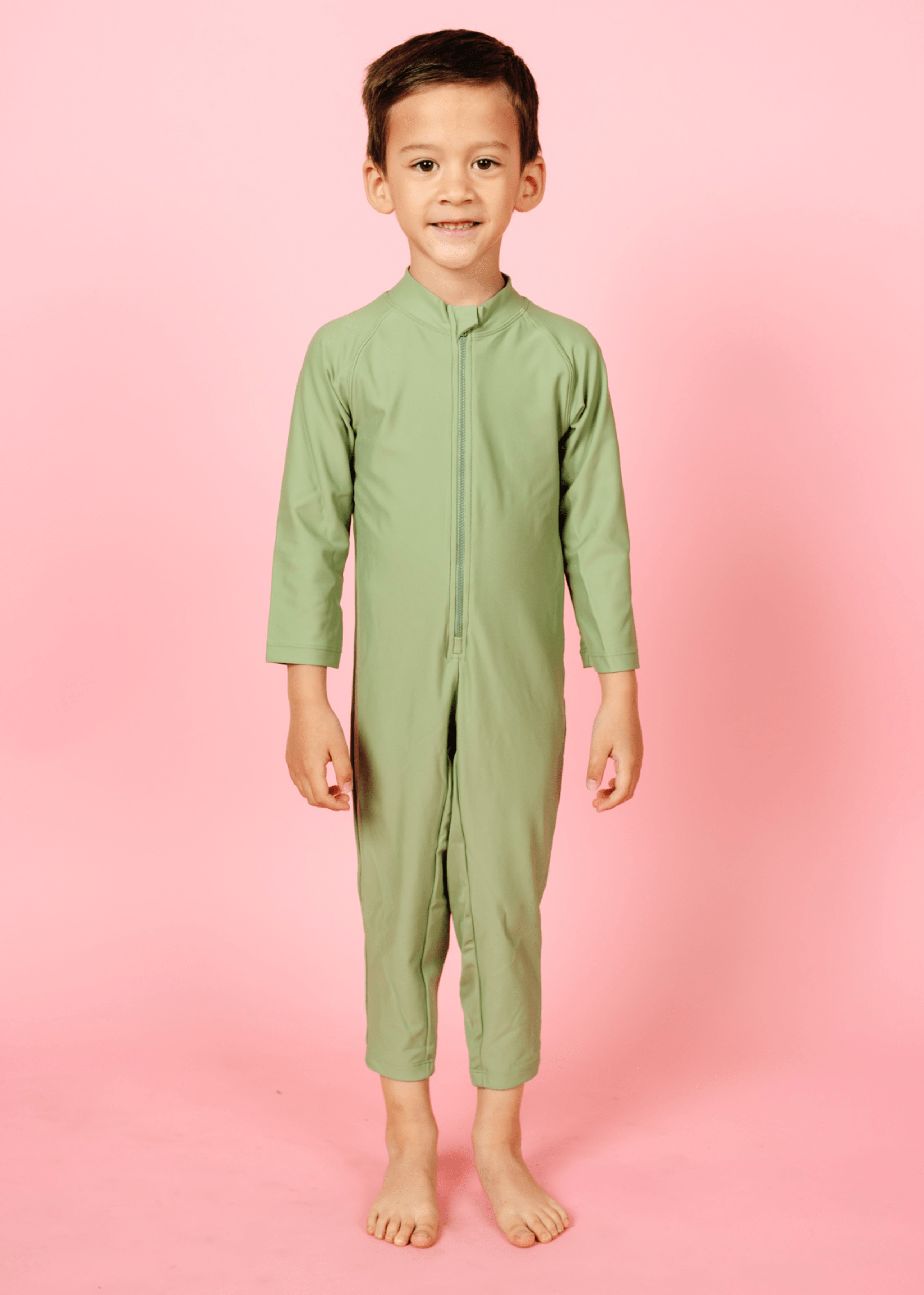 Girl/Boy Swimsuit Rashguard One-Piece - Meadow Green