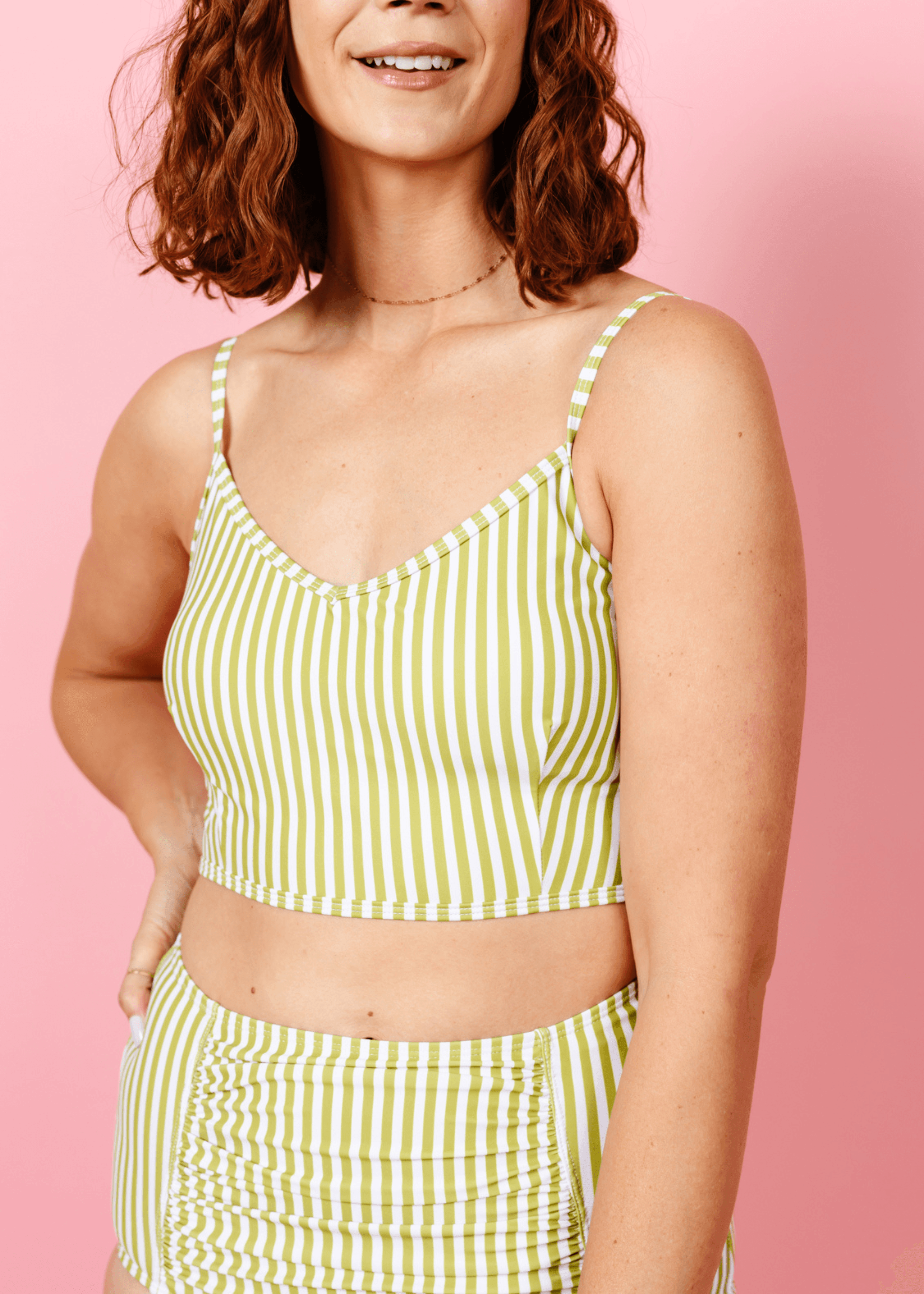 V'D Crop Top | Pear Stripes - Kortni Jeane