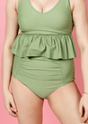 High-Waisted Swimsuit Bottom - Meadow Green