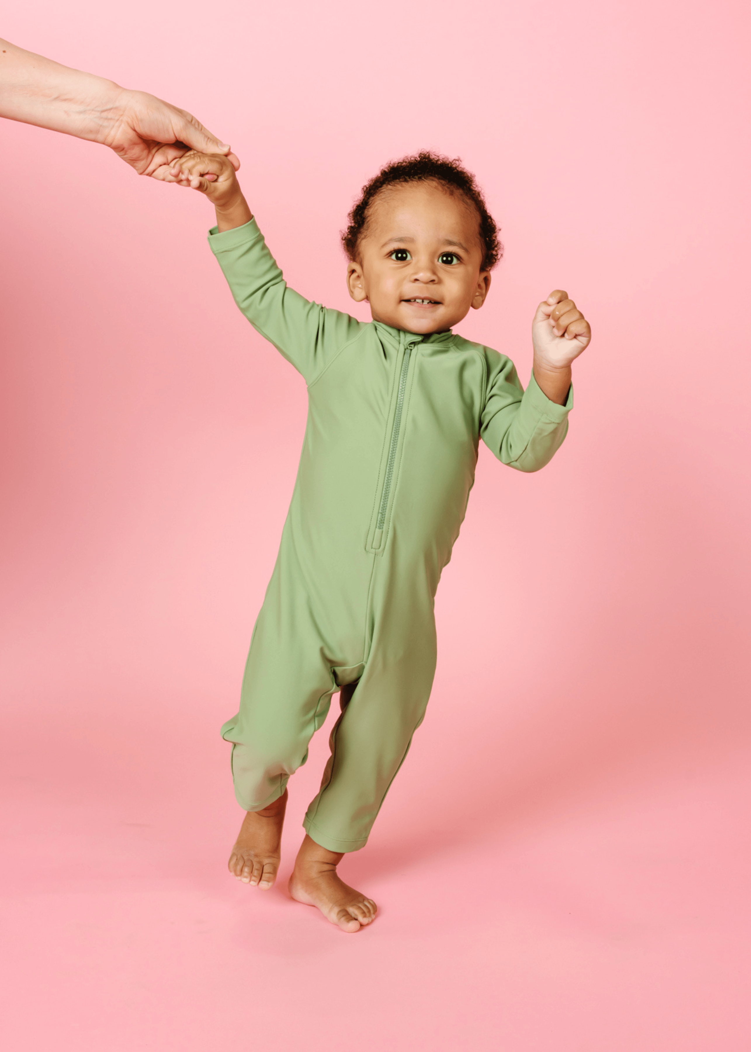 Baby Girl/Boy Swimsuit Rashguard One-Piece - Meadow Green