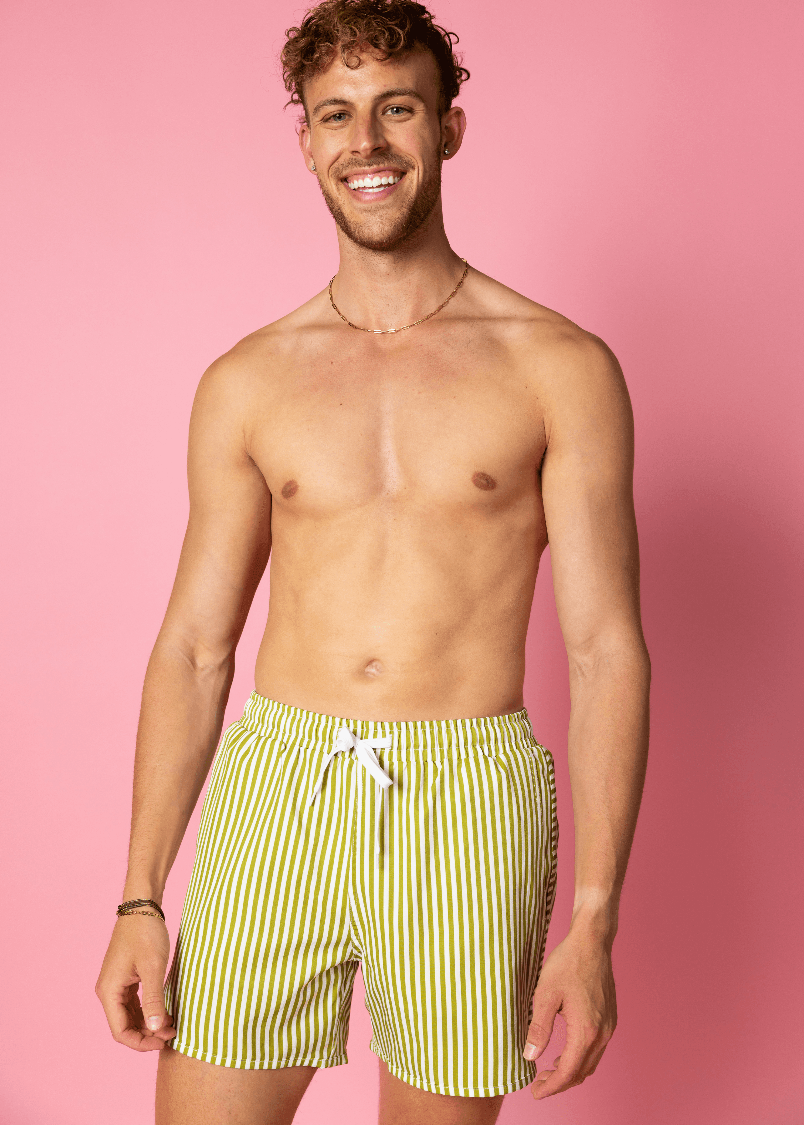 Men's Retro Shorties | Pear Stripes - Kortni Jeane