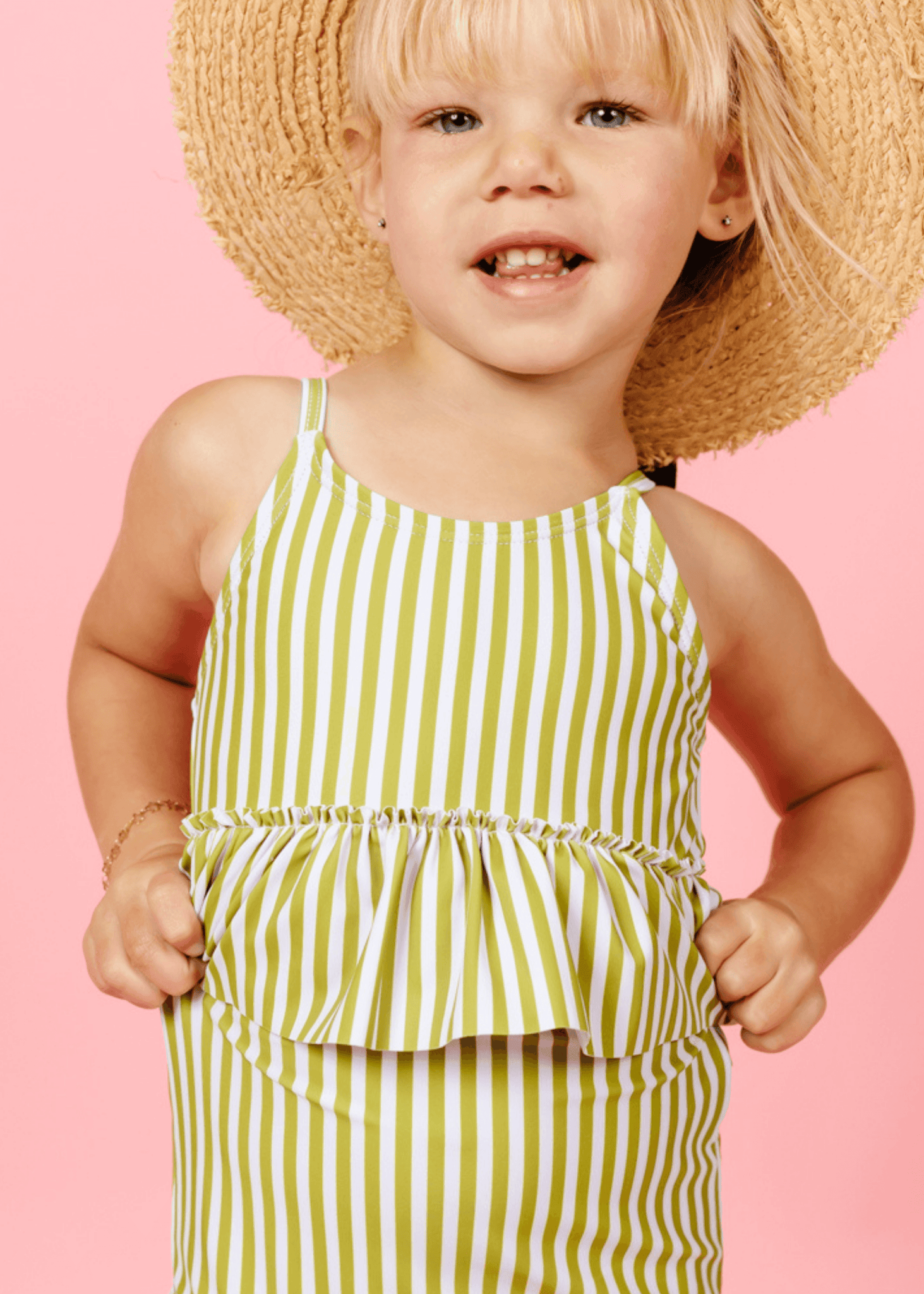 Pear Stripes Mini Peplum Top
