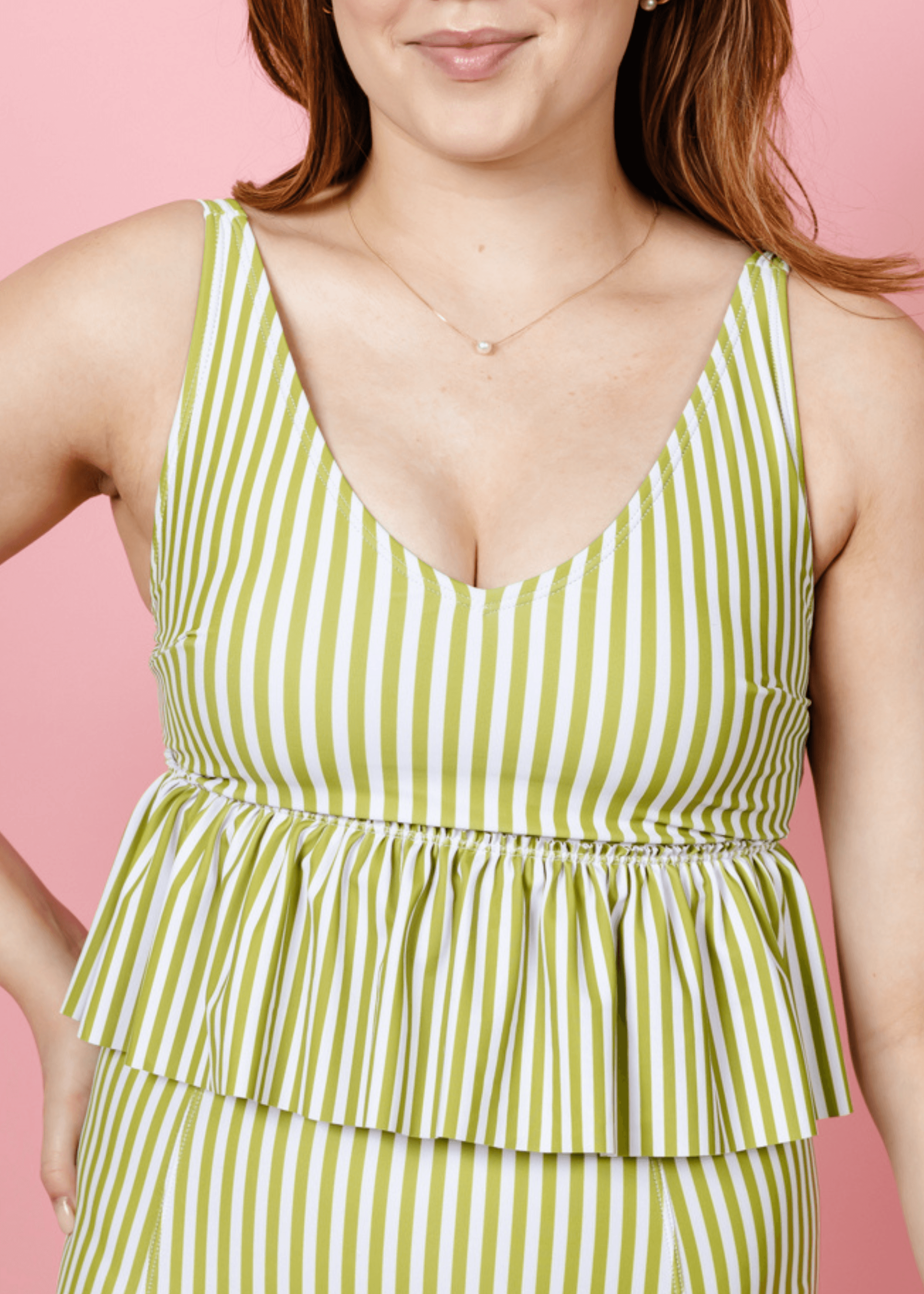 V-Neck Top | Pear Stripes - Kortni Jeane