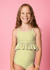 Youth Peplum Top | Pear Stripes - Kortni Jeane