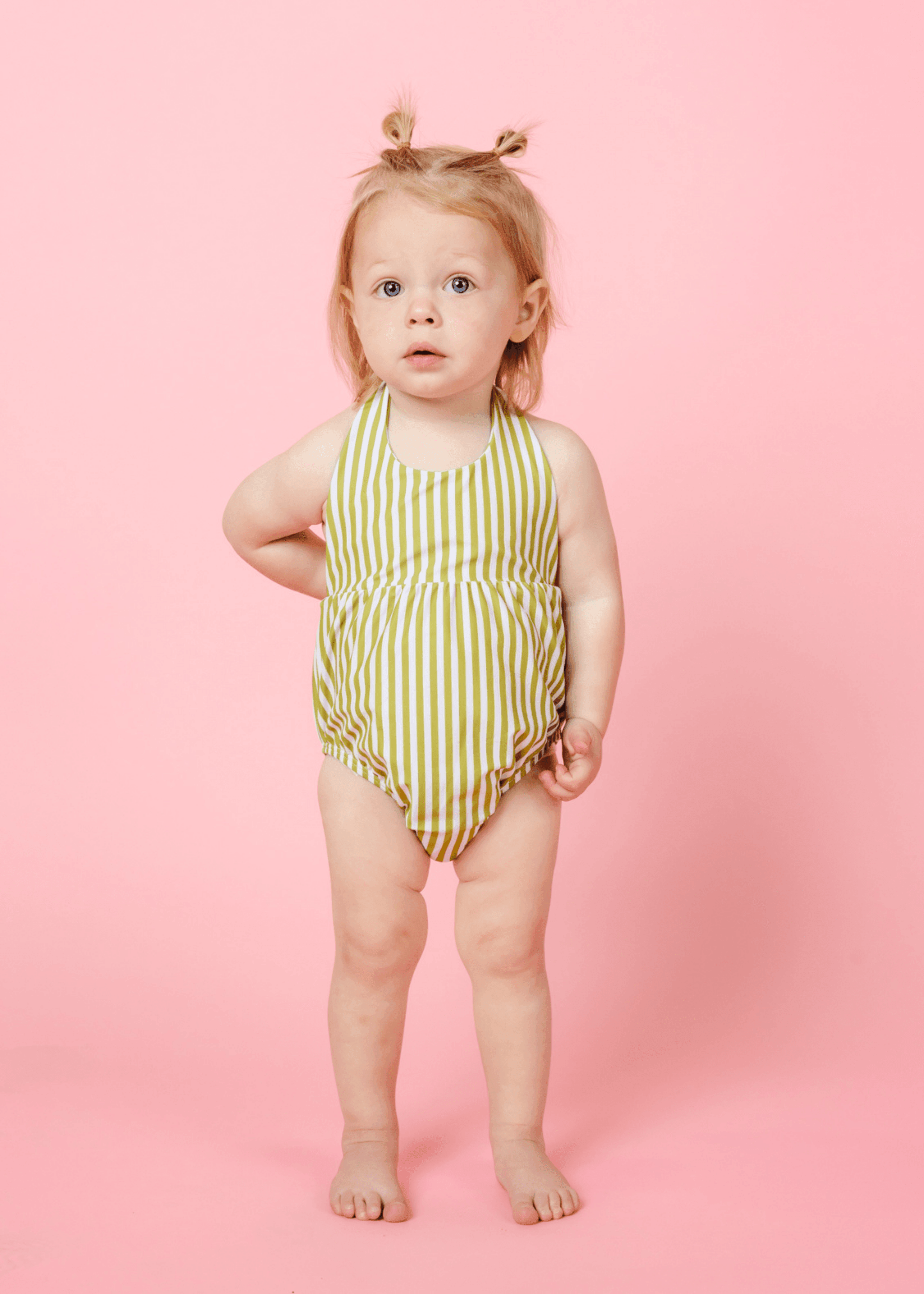 Baby Romper One-Piece | Pear Stripes - Kortni Jeane