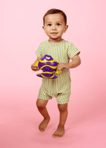 Baby Shorties Rashguard (Unisex) | Pear Stripes - Kortni Jeane
