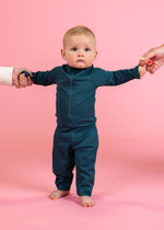 Baby Girl/Boy Swimsuit Rashguard One-Piece - Ribbed Midnight Teal