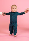 Baby Girl/Boy Swimsuit Rashguard One-Piece - Ribbed Midnight Teal
