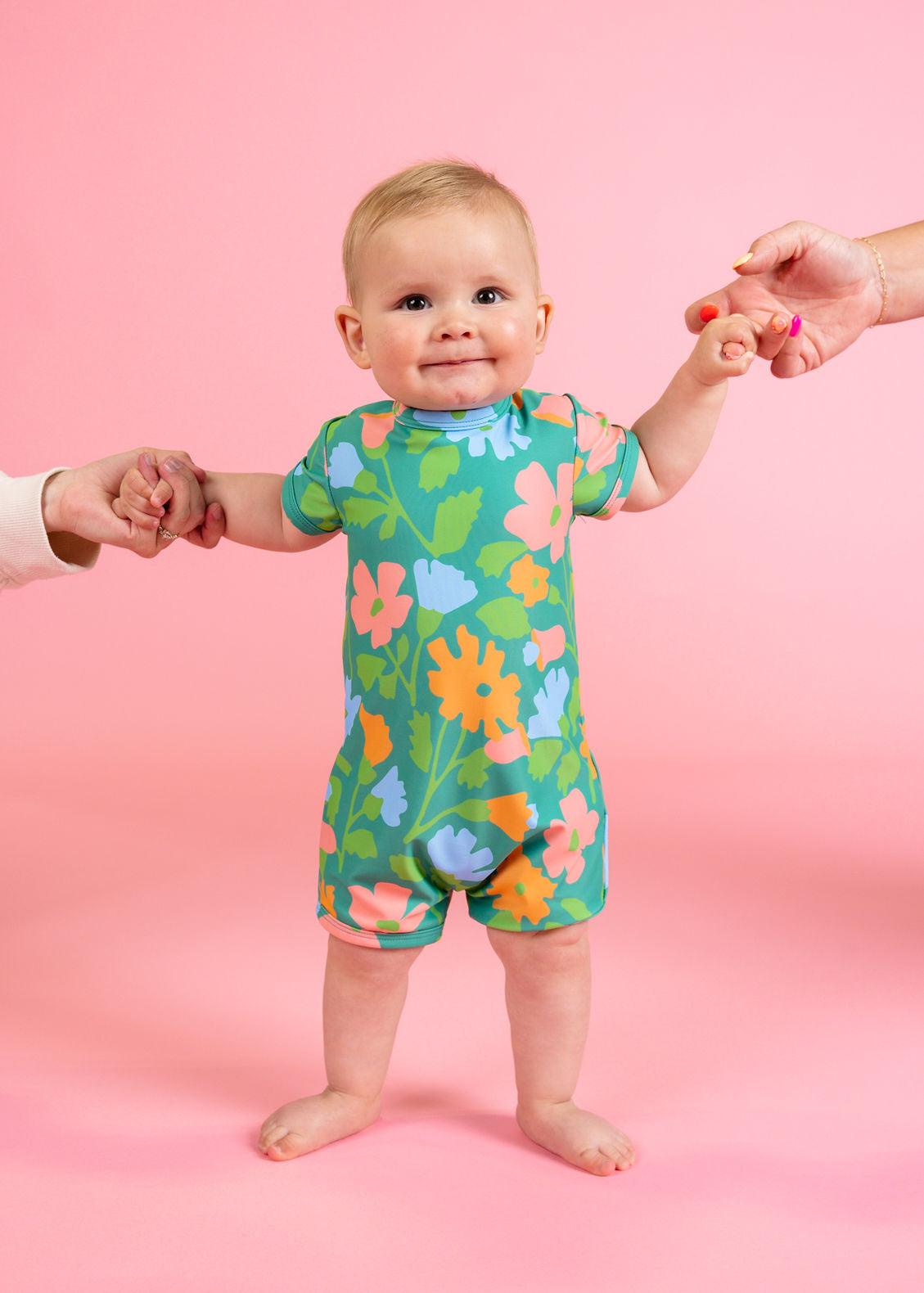 Baby Girl/Boy Swimsuit Rashguard One-Piece - Big Bloom