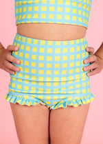 Girls High-Waisted Swimsuit Bottoms - Block Party