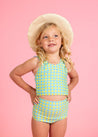 Girls Crop Top Swimsuit - Block Party