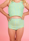 Girls High-Waisted Swimsuit Bottoms - Block Party