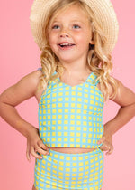 Girls Crop Top Swimsuit - Block Party