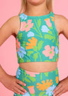 Girls Crop Top Swimsuit - Big Bloom