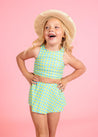 Girls High-Waisted Swimsuit Bottoms - Skirt - Block Party