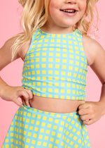 Girls Crop Top Swimsuit - Block Party