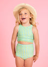 Girls Crop Top Swimsuit - Block Party