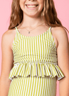 Youth Peplum Top | Pear Stripes - Kortni Jeane