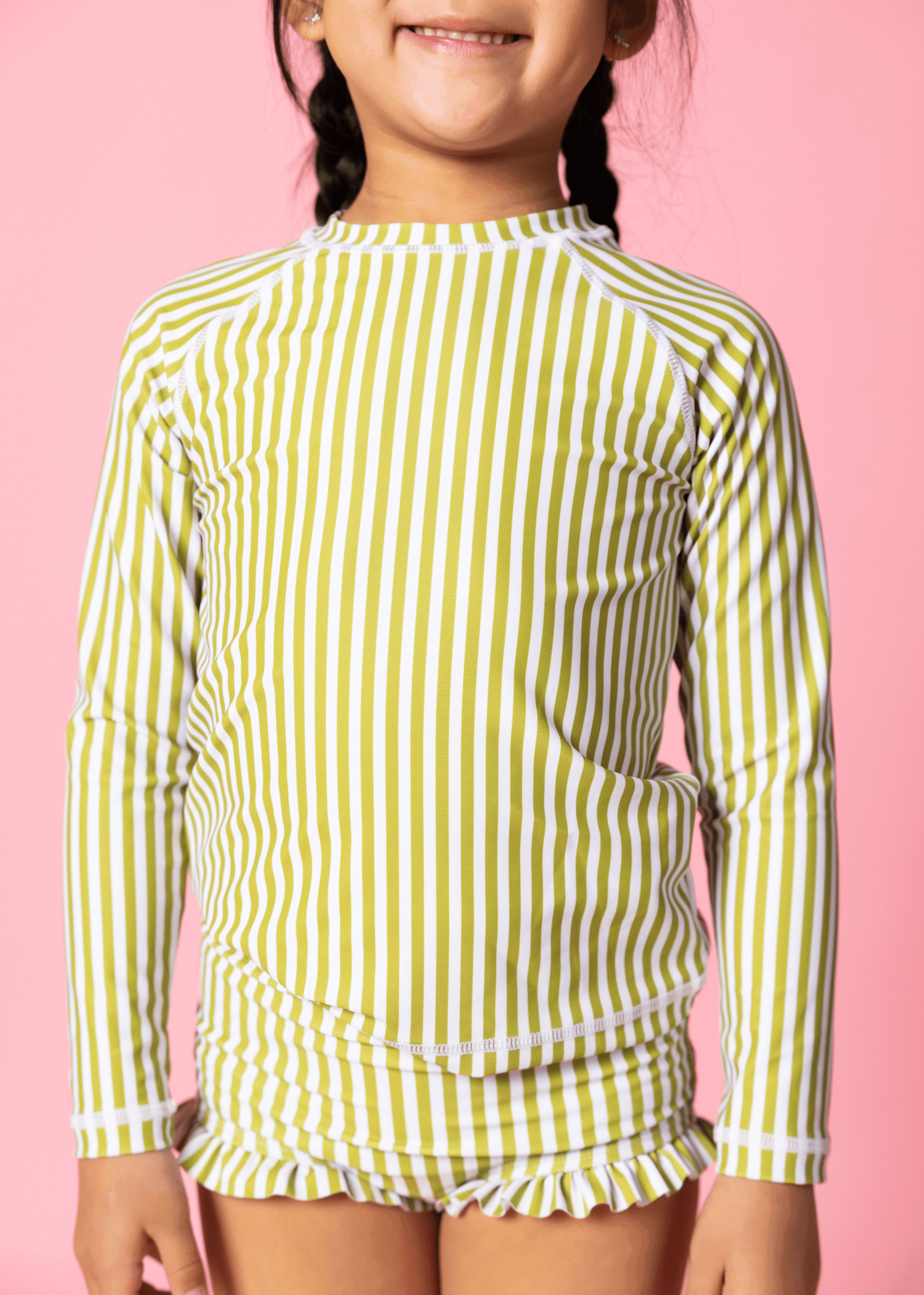 Mini Rashguard Top (Unisex) | Pear Stripes - Kortni Jeane