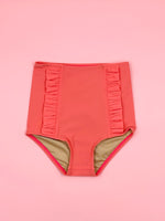 Mini Down in Front Ruffle Bottoms | Deep Coral - Kortni Jeane