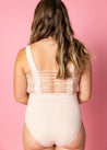 High-Waisted Swimsuit Bottom - Maternity - Ribbed Whipped Peach