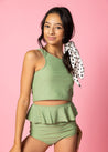 Teen Girl Crop Top Swimsuit - Meadow Green