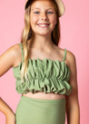 Teen Girl Crop Top Swimsuit - Meadow Green