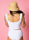 High-Waisted Swimsuit Bottom - Light Blue Stripe