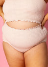 High-Waisted Swimsuit Bottom - Ribbed Whipped Peach