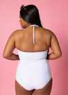 High-Waisted Swimsuit Bottom - Light Blue Stripe